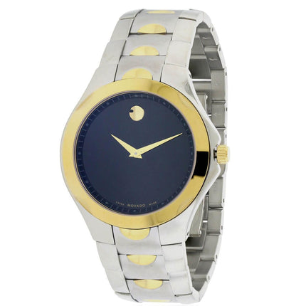 Movado Men's Quartz Watch - Luno Sport Black Dial Two Tone Bracelet | 0606906 ,