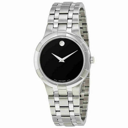 Movado Men's Quartz Watch - Metio Black Dial Stainless Steel Bracelet | 0606203 ,