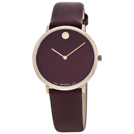 Movado Men's Quartz Watch - Modern 47 Rose Gold Case Brown Leather Strap | 0607261 ,