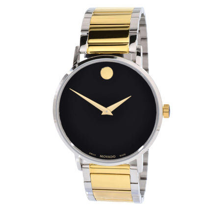 Movado Men's Quartz Watch - Museum Classic Black Dial Two Tone Bracelet | 0607217 ,