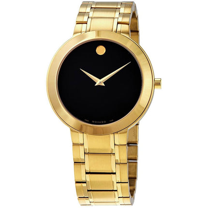 Movado Men's Quartz Watch - Stiri Black Dial Gold Tone Bracelet | 0607279 ,