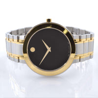Movado Men's Quartz Watch - Stiri Black Dial Two Tone Stainless Steel Bracelet | 0607278 ,
