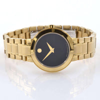 Movado Men's Quartz Watch - Stiri Black Dial Yellow Gold Bracelet | 0607282 ,