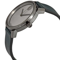 Movado Men's Quartz Watch - Trend Dark Gunmetal Dial Green Leather Strap | 3600570 ,