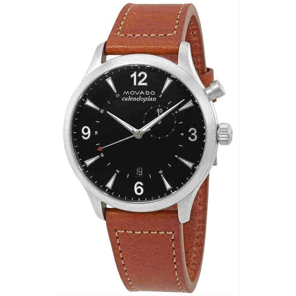 Movado Men's Strap Watch - Heritage Calendoplan Swiss Quartz Black Dial | 3650016 ,