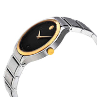 Movado Men's Swiss Quartz Watch - Quadro Black Dial Silver Bracelet | 0607394 ,