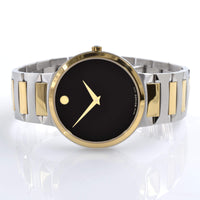 Movado Men's Swiss Quartz Watch - Temo Black Dial Stainless Steel Bracelet | 0607293 ,