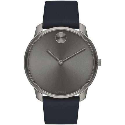 Movado Men's Watch - Bold Quartz Grey Dial Blue Genuine Leather Strap | 3600586 ,