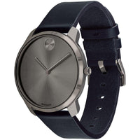 Movado Men's Watch - Bold Quartz Grey Dial Blue Genuine Leather Strap | 3600586 ,