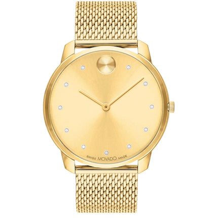 Movado Men's Watch - Bold Thin Gold Tone Dial Stainless Steel Mesh Bracelet | 3600903 ,