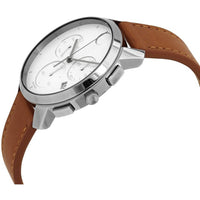 Movado Men's Watch - Bold Thin Quartz Chronograph White Dial Leather Strap | 3600631 ,