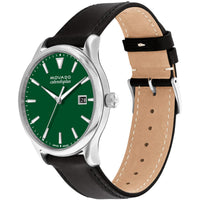 Movado Men's Watch - Heritage Calendoplan Green Dial Black Leather Strap | 3650156 ,