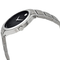 Movado Men's Watch Quadro Black Dial Stainless Steel Bracelet 0607309 ,