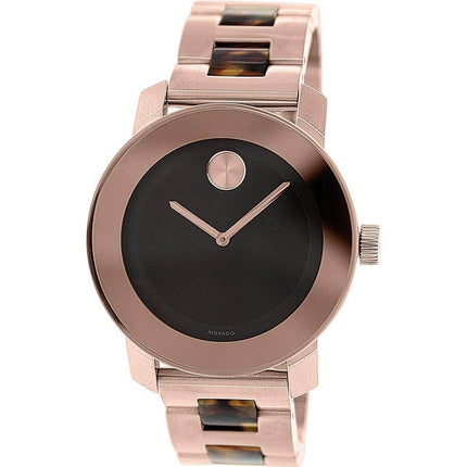 Movado Unisex Quartz Watch - Bold Brown Dial Two Tone Bracelet | 3600189 ,