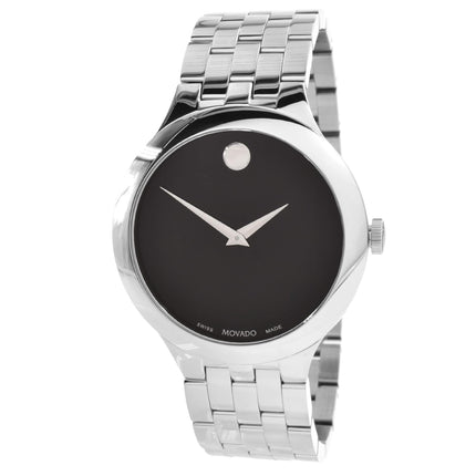 Movado Unisex Quartz Watch - Veturi Black Dial Silver Tone Case Bracelet | 0607415 ,