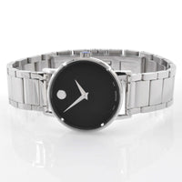 Movado Unisex Watch - Quartz Black Museum Dial Silver Tone Bracelet | 0607234 ,
