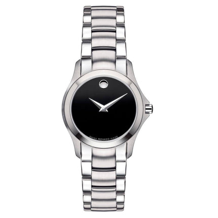 Movado Women's Bracelet Watch - Masino Swiss Quartz Black Dial Silver Steel | 0605870 ,