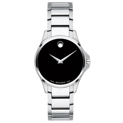 Movado Women's Quartz Watch - Ario Black Dial Stainless Steel Bracelet | 0607451 ,