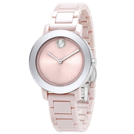 Movado Women's Quartz Watch - Bold Evolution Blush Dial Ceramic Bracelet | 3600709 ,