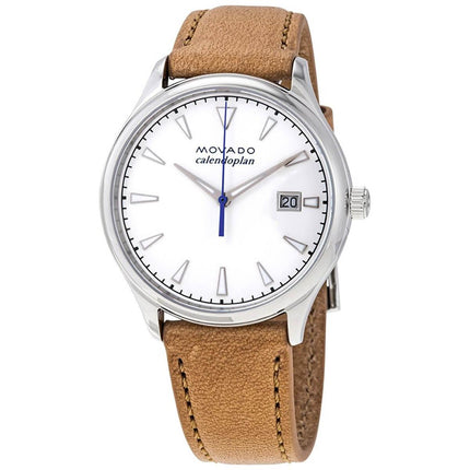 Movado Women's Quartz Watch - Heritage Calendoplan White Dial Leather Strap | 3650065 ,