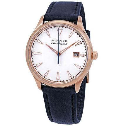 Movado Women's Quartz Watch - Heritage White Dial Blue Leather Strap | 3650034 ,