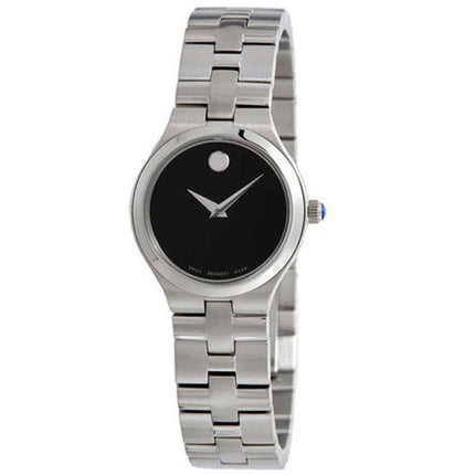 Movado Women's Quartz Watch - Juro Black Dial Stainless Steel Bracelet | 0607444 ,