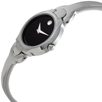 Movado Women's Quartz Watch - Kara Black Dial Stainless Steel Bracelet | 0605247 ,
