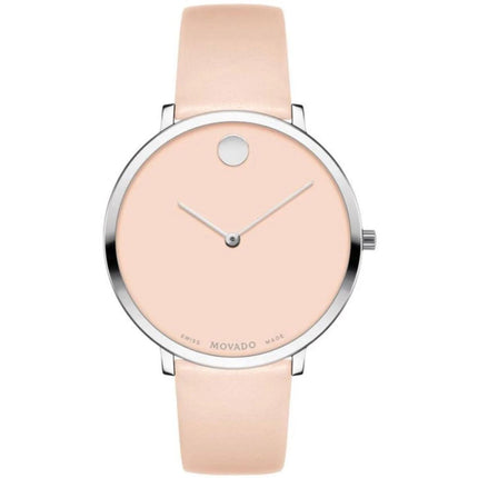 Movado Women's Quartz Watch - Modern 47 Quartz Light Pink Dial Leather Strap | 0607388 ,