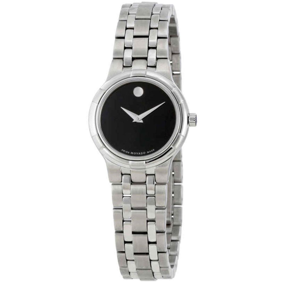 Movado Women\'s Silver Bracelet Watch with Black Dial Movado Unisex Watch - Quartz Black Museum Dial Silver Tone  main image 3