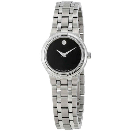 Movado Women's Swiss Quartz Watch - Metio Black Dial Silver Bracelet | 0606204 ,