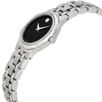 Movado Women's Swiss Quartz Watch - Metio Black Dial Silver Bracelet | 0606204 ,