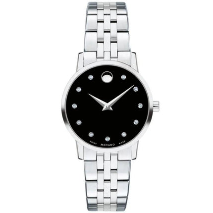 Movado Women's Watch Museum Classic Diamond Black Dial Quartz Bracelet 0607207 ,