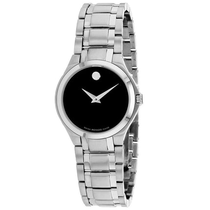 Movado Women's Watch - Swiss Collection Black Dial Silver Tone Bracelet | 606784 ,