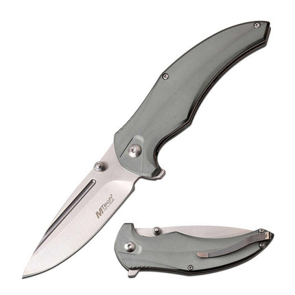 MTech USA Folding Knife - Drop Point Steel Blade Easy Glide Tactical | MT-1035GY ,