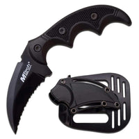 MTech USA Knife - Black Finish Serrated Stainless Hawkbill Fixed Blade | MT-20-63BK ,