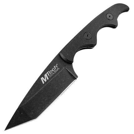 MTech USA Knife - Stonewashed Fixed Stainless Steel Blade with Kydex Sheath | MT-673 ,