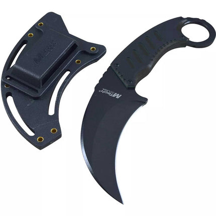 MTech USA Neck Knife - Black Karambit Steel Blade with Nylon Fiber Sheath | MT-665BK ,