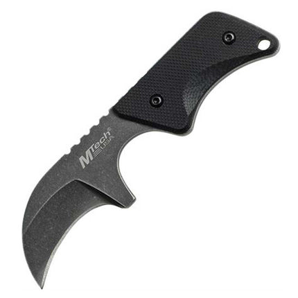 MTech USA Neck Knife - Stonewashed Fixed Stainless Blade with Kydex Sheath | MT-674 ,