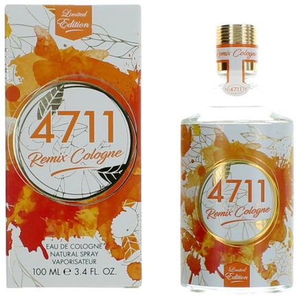 Muelhens Unisex Eau De Cologne - 4711 Remix Orange Long-Lasting Fragrance, 3.4 oz ,
