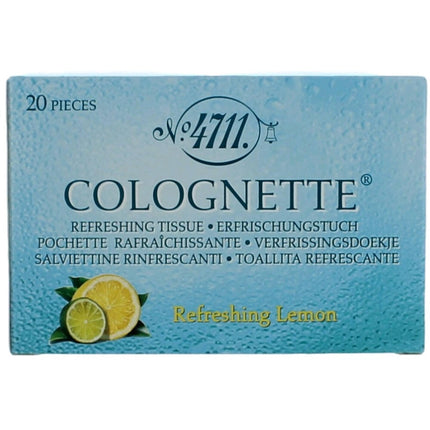 Muelhens Unisex Refreshing Tissue 4711 Colognette Lemon Long-Lasting Scent, 20 Piece ,