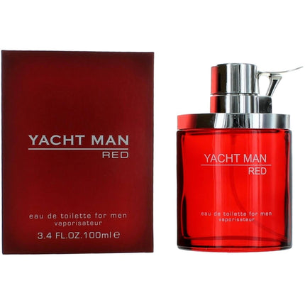 Myrurgia Men's Eau De Toilette Spray - Yacht Man Red Long-Lasting Fragrance, 3.4 oz ,