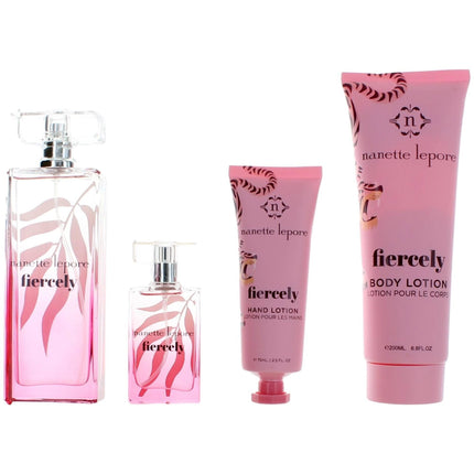Nanette Lepore Women's Gift Set - Fiercely Long Hand, Body Lotion, EDP Sprays, 4 Piece ,