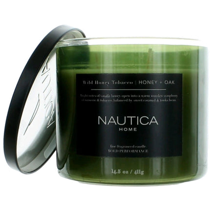 Nautica 3 Wick Candle - Soy Wax Blend Fine Fragranced, Wild Honey Tobacco, 14.5 oz ,