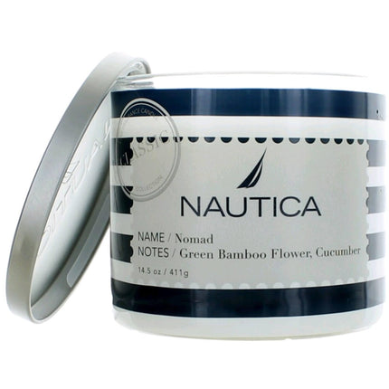 Nautica 3 Wick Candle - Soy Wax Blend Long Lasting Fragranced, Nomad, 14.5 oz ,