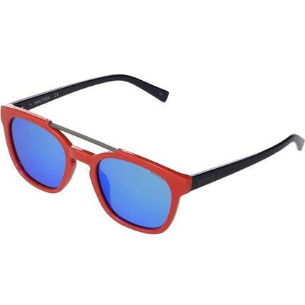 Nautica Men's Sunglasses - Red Rectangular Frame Blue Lens | NAUTICA N3638SP 620 ,