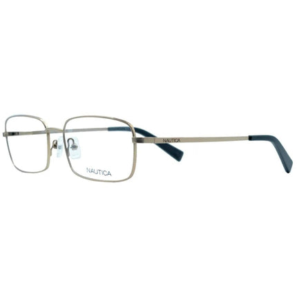 Nautica Unisex Eyeglasses - Satin Gold Metal Rectangular Frame | NAUTICA N7302 720 ,