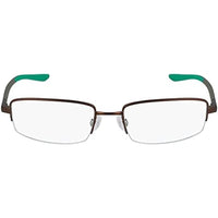Nike Men's Eyeglasses - Brushed Walnut Lucid Green Half-Rim Frame | NIKE 4302 215 ,