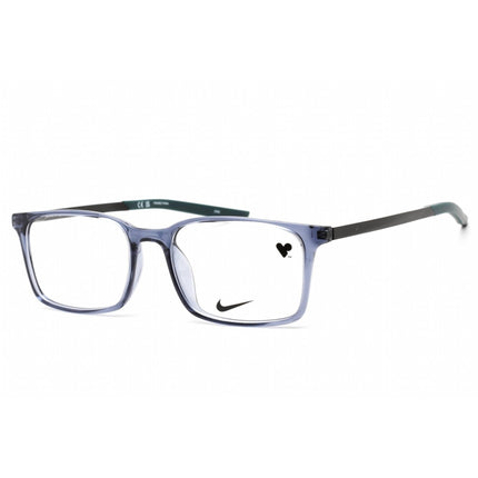 Nike Men's Eyeglasses - Clear Lens Rectangular Shape Blue Plastic Frame | 7282 412 ,