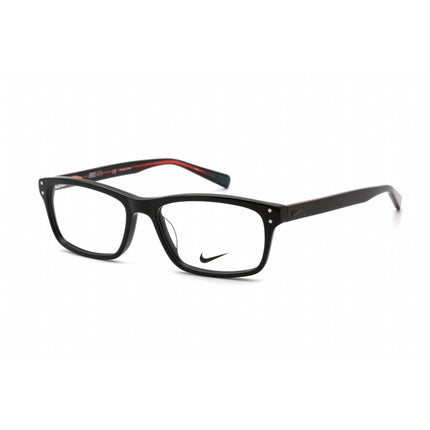 Nike Men's Eyeglasses - Full Rim Black/Total Crimson Rectangular Plastic | 7242 002 ,