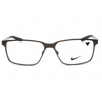 Nike Men's Eyeglasses - Full Rim Clear Lens Silver Metal Rectangular Frame | 8048 071 ,